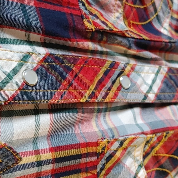 🌻WOMEN'S TRUE RELIGION WESTERN PLAID SHIRT - Picture 5 of 8